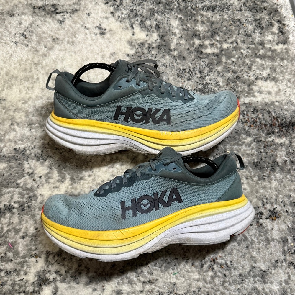 Hoka Bondi 8 Mens Running Shoes Goblin Blue Mountain Spring 1123202 Size 12 D